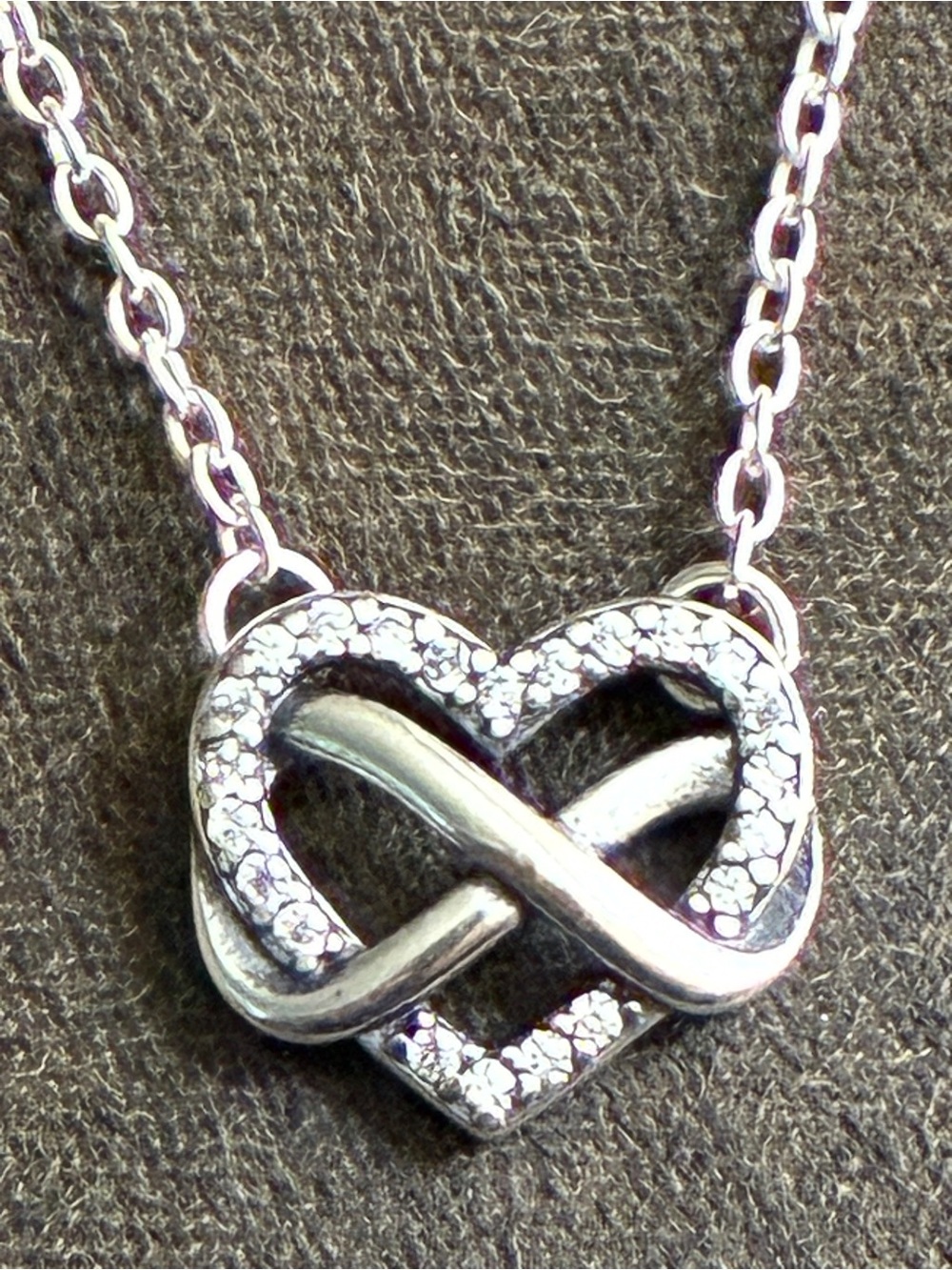 NEW Pandora Sterling Silver Heart/Infinity Necklace 925 Beautiful CZ